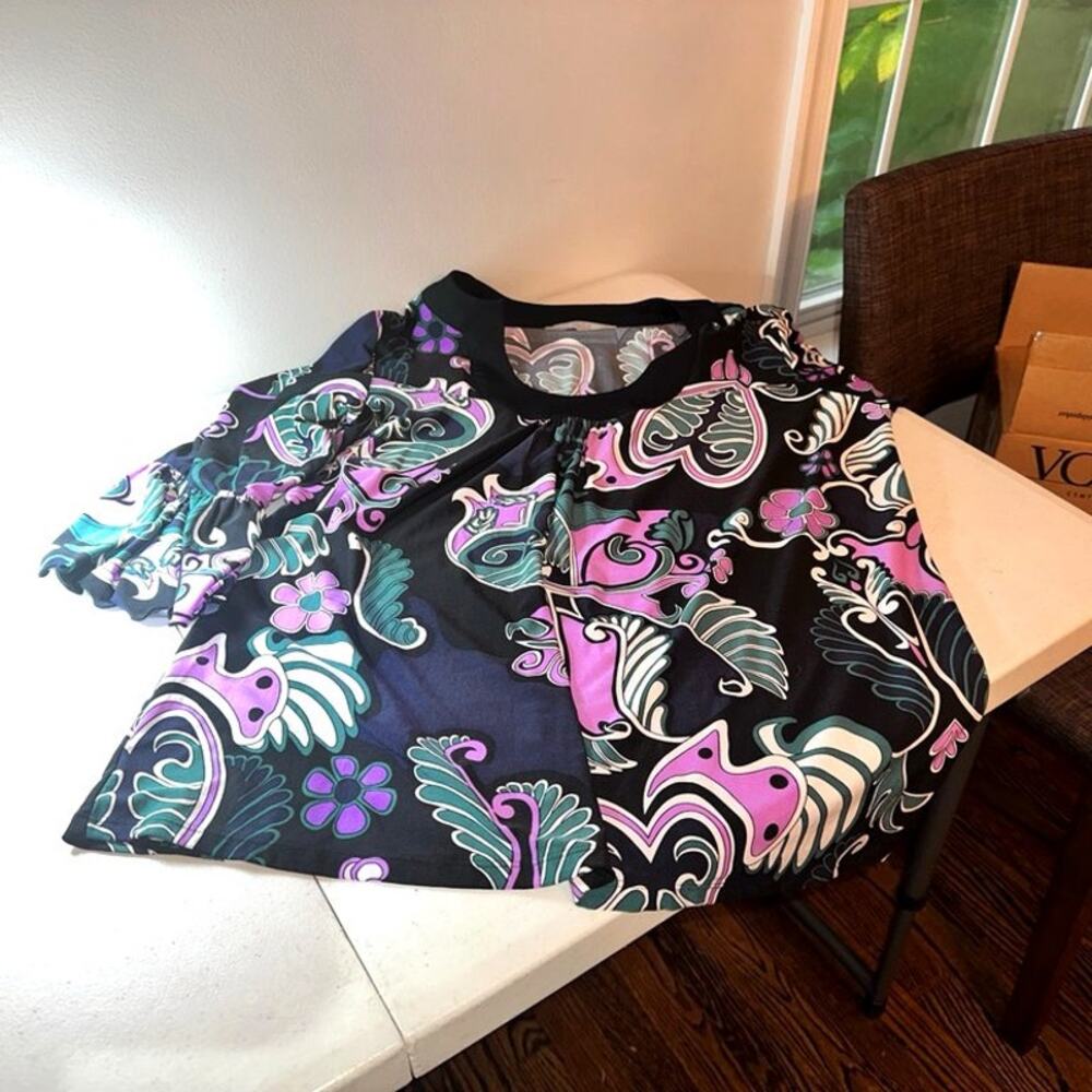 Violet & Claire Paisley Print Smocked Blouse